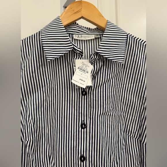 NWT Neiman Marcus Striped Button-Up Shirt - Picture 3 of 6